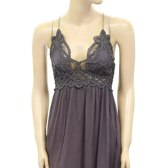 Free People FP One "Adella" Slip Crochet Lace Mini Dress Tiered Beach XS 272996 - Picture 5 of 9